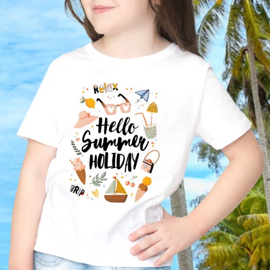 Zomervakantie Quote Kleurrijke Leuke Graphic Kinde T-shirt