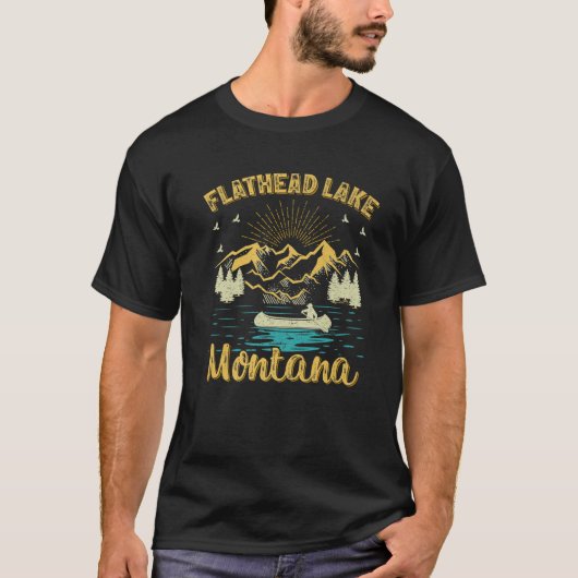 Zomervakantie Retro Mountain Montana Flathead La T-shirt (Voorkant)