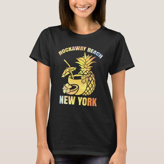 Zomervakantie Retro New York Rockaway Beach T-shirt (Voorkant)
