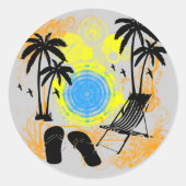 zomervakantie ronde sticker (Voorkant)