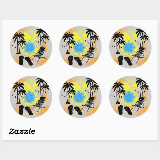 zomervakantie ronde sticker (Vel)