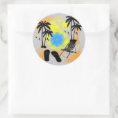 zomervakantie ronde sticker (Tas)