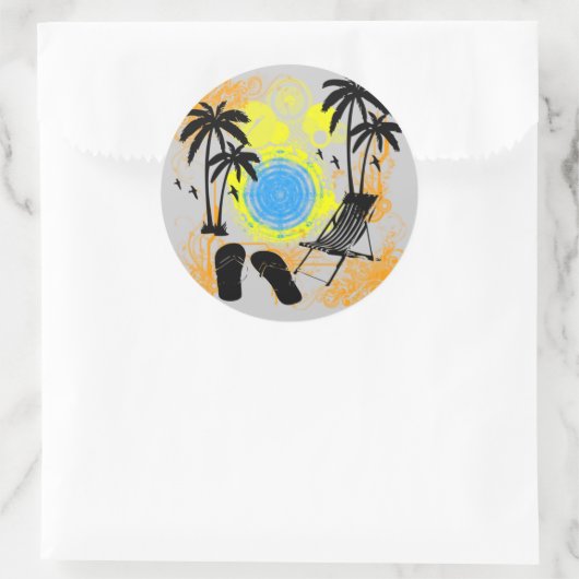 zomervakantie ronde sticker (Tas)