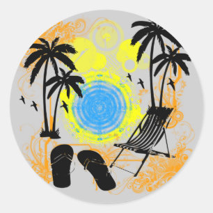 zomervakantie ronde sticker