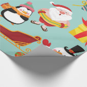 Zomervakantie Santa Sleigh Kerstmis Cadeaupapier (Hoek)