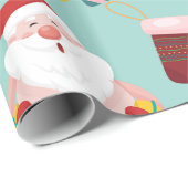Zomervakantie Santa Sleigh Kerstmis Cadeaupapier (Rol Hoek)