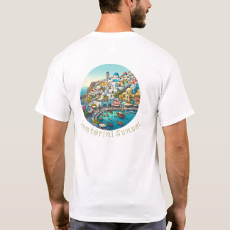 zomervakantie Santorini Griekenland"santorini zons T-shirt