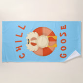 Zomervakantie Strand Chill Goose Zwemring Blauw Strandlaken (Voorkant)