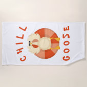 Zomervakantie Strand Chill Goose Zwemring Wit Strandlaken (Voorkant)