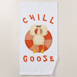 Zomervakantie Strand Chill Goose Zwemring Wit Strandlaken