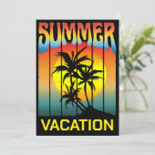 ZOMERVAKANTIE STRAND PALMBOOM ZONSONDERGANG KAART (Staand voorkant)