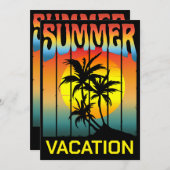 ZOMERVAKANTIE STRAND PALMBOOM ZONSONDERGANG KAART (Voorkant / Achterkant)