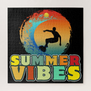 zomervakantie strand surfen surfer legpuzzel