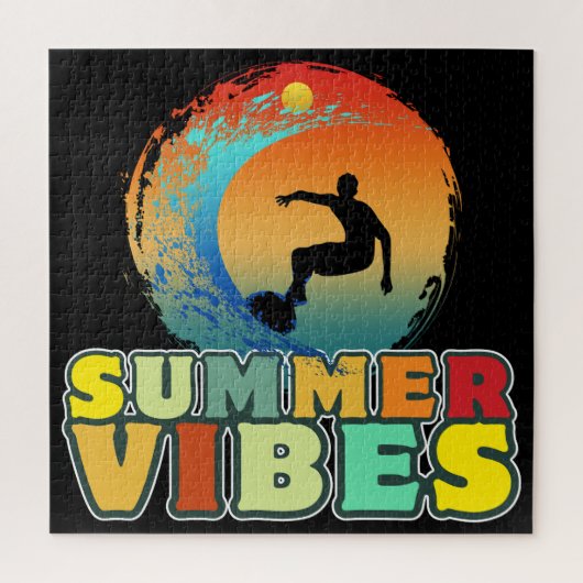 zomervakantie strand surfen surfer legpuzzel (Verticaal)