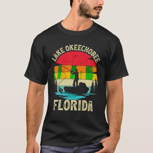 Zomervakantie Vis Vintage Florida Okeechobee T-shirt (Voorkant)
