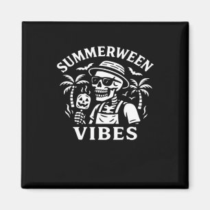 Zomervakantie Zomer Vibes Skeleton Halloween Magneet