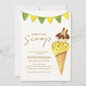 Zomervanille het Scoop Ice Cream Baby shower Kaart (Voorkant)