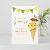 Zomervanille het Scoop Ice Cream Baby shower Kaart (Staand voorkant)