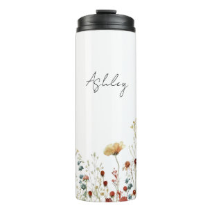 Zomerveld met wilde bloemen thermosbeker