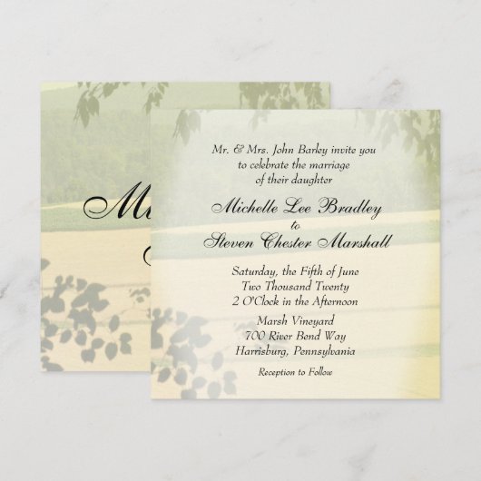 Zomervelden bruiloft-uitnodigingen kaart (Voorkant / Achterkant)