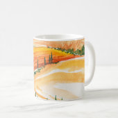 zomervelden. Waterverf schilderen. Toscaanse lands Koffiemok (Voorkant rechts)