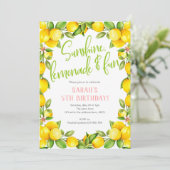Zomerverjaardag, citroen, meisjesverjaardag kaart (Staand voorkant)