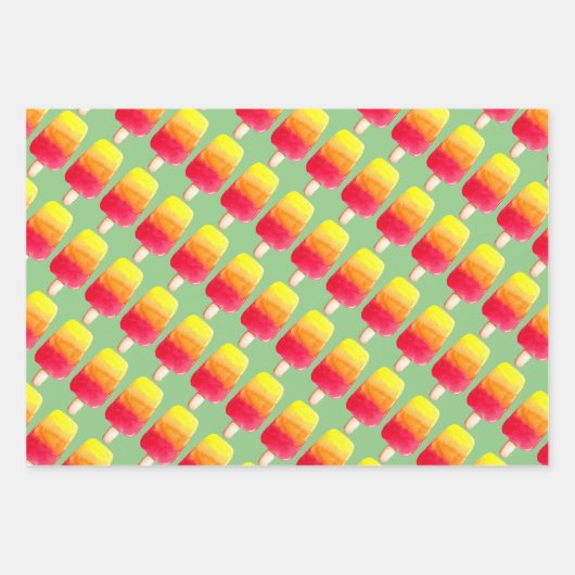 zomerverjaardag Fruit Ice pop ijsje Watermeloen Inpakpapier Vel (Voorkant 3)