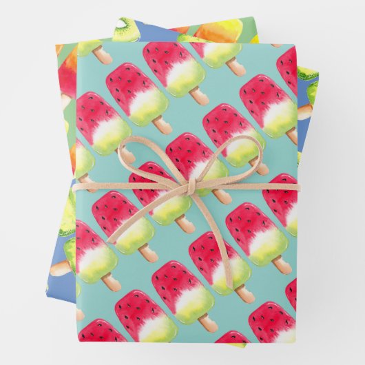 zomerverjaardag Fruit Ice pop ijsje Watermeloen Inpakpapier Vel (In situ)