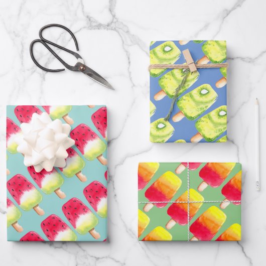 zomerverjaardag Fruit Ice pop ijsje Watermeloen Inpakpapier Vel (Voorkant)