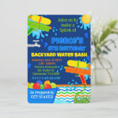 Zomerverjaardagsfeest Achtertuin Water Bash Party Kaart (Staand voorkant)