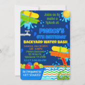 Zomerverjaardagsfeest Achtertuin Water Bash Party Kaart (Voorkant)