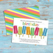 Zomerverjaardagsfeest Schattigee ijslolly's Kaart