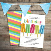 Zomerverjaardagsfeest Schattigee ijslolly's Kaart