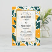 Zomerverse botanische sinaasappels Weddenschap Kaart (Staand voorkant)