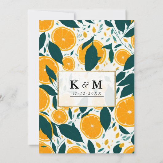 Zomerverse botanische sinaasappels Weddenschap Kaart (Achterkant)