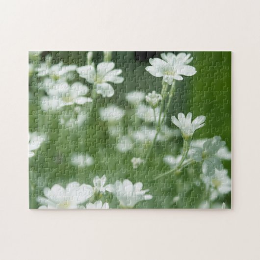 zomerverse witte tuinbloemen legpuzzel (Horizontaal)