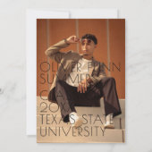 Zomervibe afstuderen parallel warme kleurlijnen bedankkaart (Achterkant)