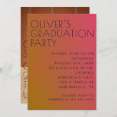 Zomervibe afstuderen parallel warme kleurlijnen kaart (Voorkant / Achterkant)