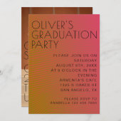 Zomervibe afstuderen parallel warme kleurlijnen kaart (Voorkant / Achterkant)