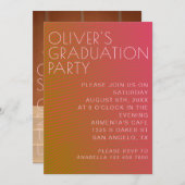 Zomervibe afstuderen parallel warme kleurlijnen kaart (Voorkant / Achterkant)