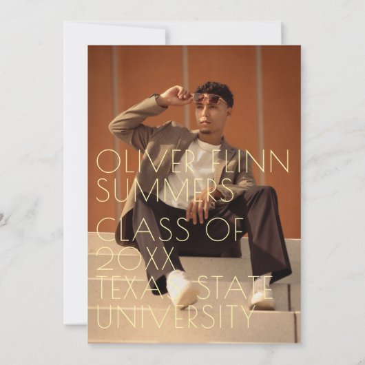 Zomervibe afstuderen parallel warme kleurlijnen kaart (Achterkant)