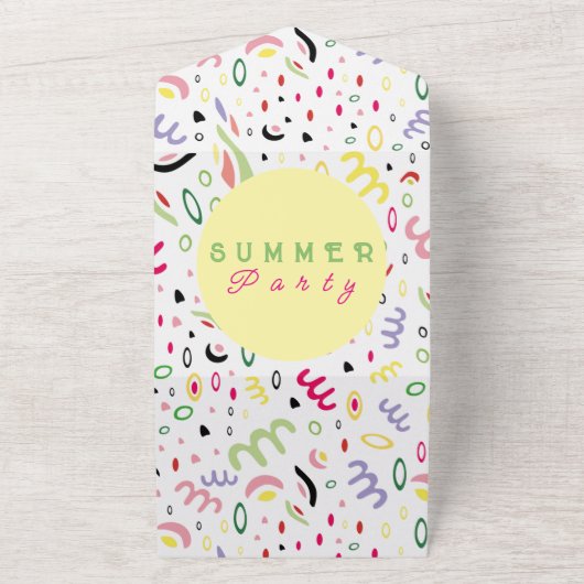 Zomervibe. All In One Uitnodiging (Buitenkant)