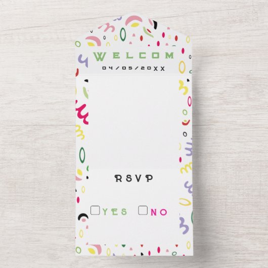 Zomervibe. All In One Uitnodiging (Binnen)