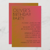 Zomervibe verjaardag parallel warme kleurlijnen kaart (Voorkant / Achterkant)