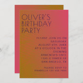 Zomervibe verjaardag parallel warme kleurlijnen kaart (Voorkant / Achterkant)