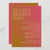 Zomervibe verjaardag parallel warme kleurlijnen kaart (Voorkant / Achterkant)