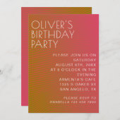 Zomervibe verjaardag parallel warme kleurlijnen kaart (Voorkant / Achterkant)