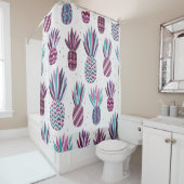 Zomervibes: ananaspatroon, kleurrijke Stippen Douchegordijn (In situ)