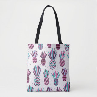 Zomervibes: ananaspatroon, kleurrijke Stippen Tote Bag