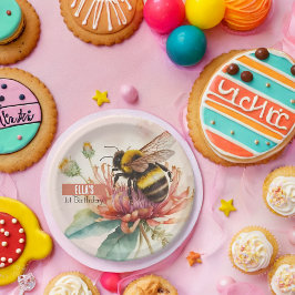 Zomervibes Bumblebee - Verjaardagsfeest - Papieren Bordje